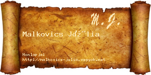 Malkovics Júlia névjegykártya
